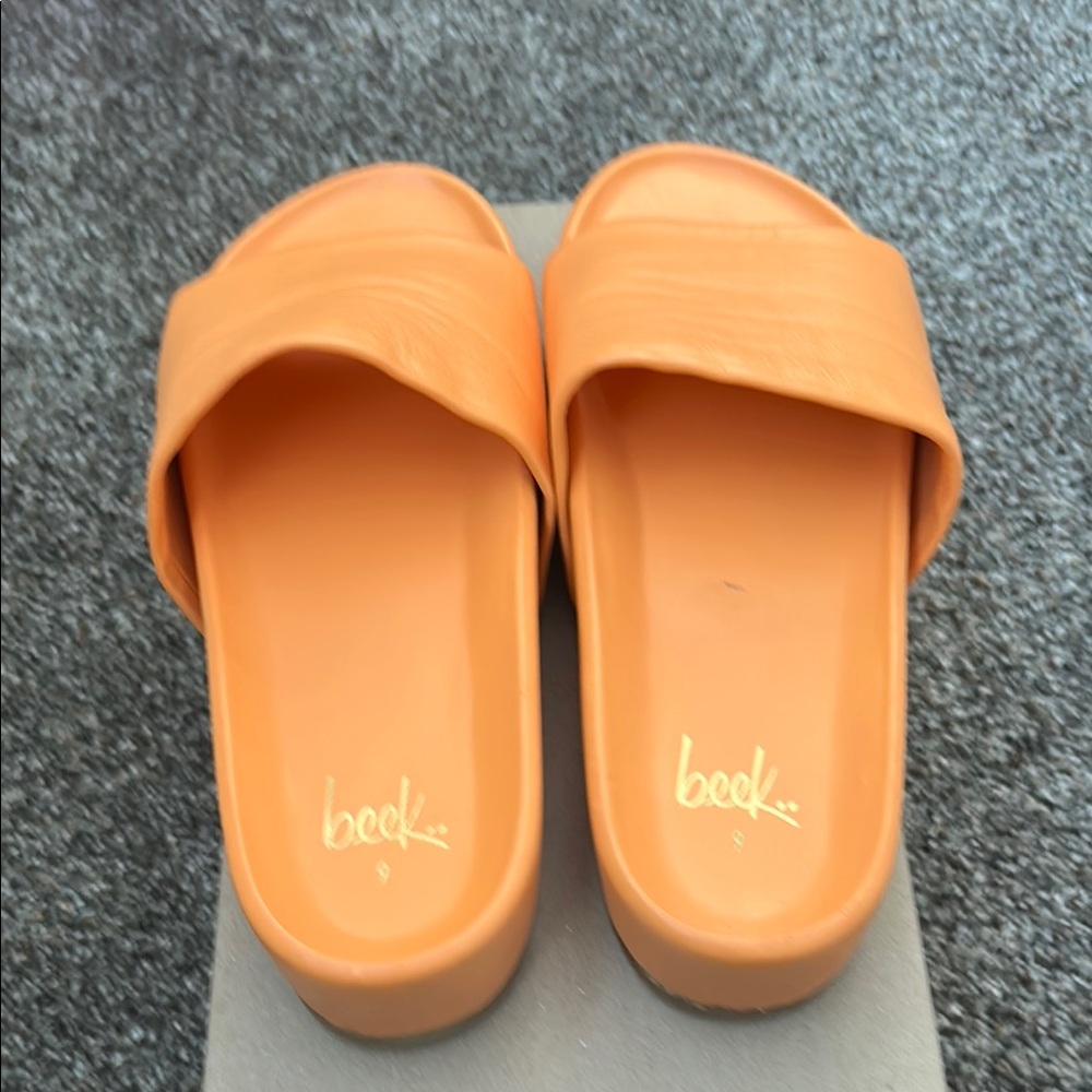 Beek Orange Slide Sandals